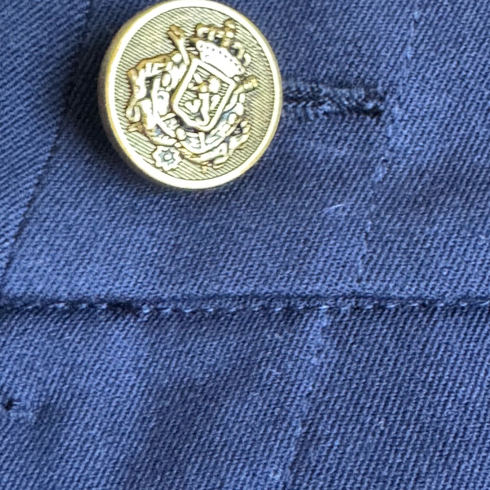 LOFT Navy Blue Pants with Gold Buttons size 12 Curvy fit - Picture 5 of 6